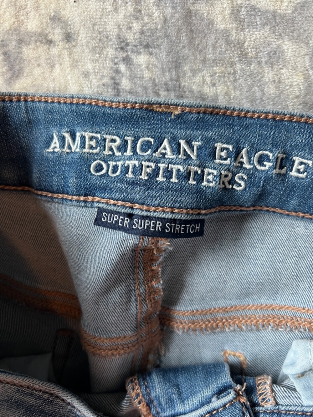American Eagle Outfitters Distressed Blue Denim Jean Shorts - Picture 2 of 4